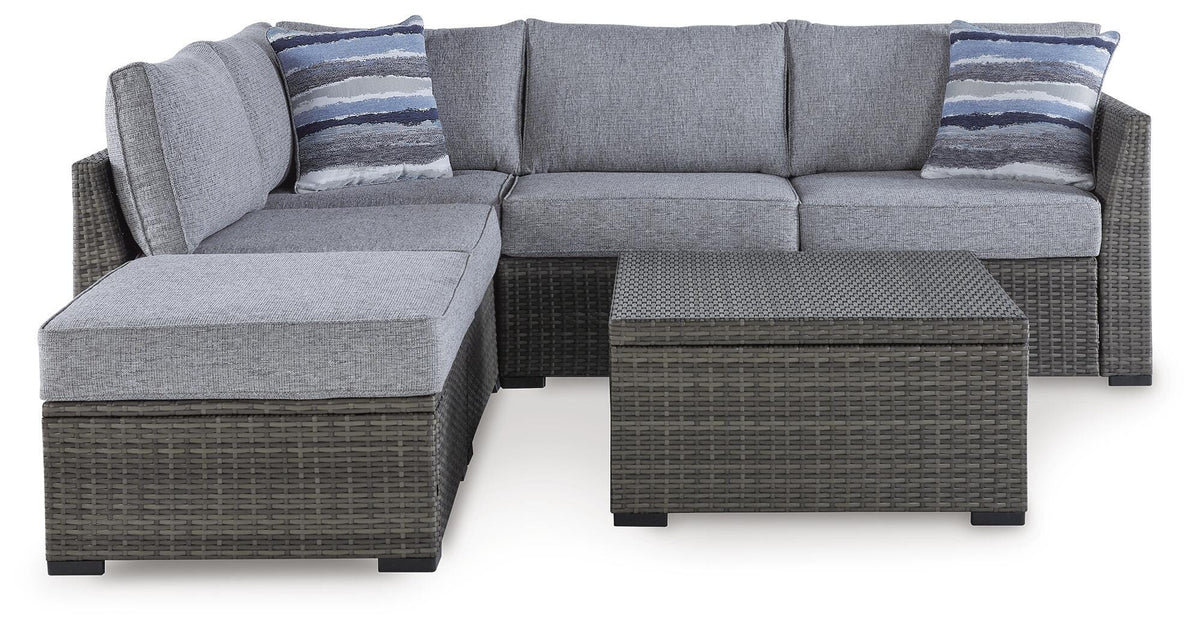 Halden Point Outdoor Loveseat Sectional/Ottoman/Table Set (Set of 4)