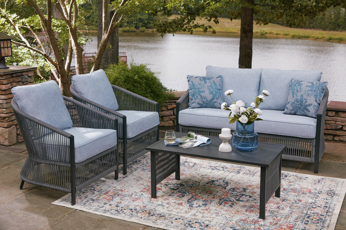 Solen Bodega Island Outdoor Love/Chairs/Table Set (Set of 4)