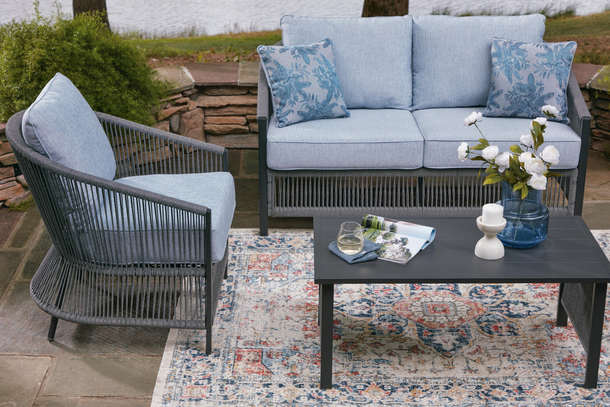 Solen Bodega Island Outdoor Love/Chairs/Table Set (Set of 4)
