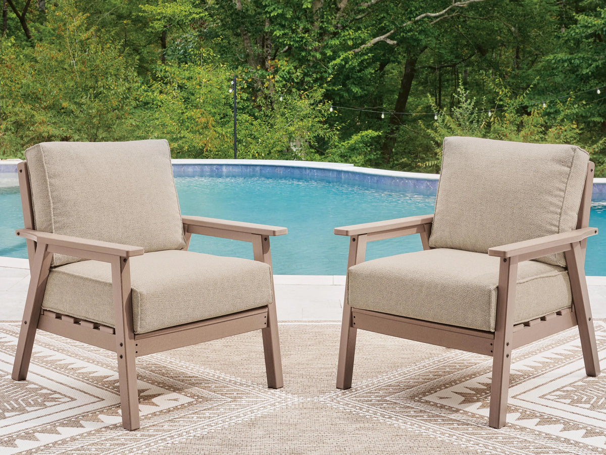Halliday Bay Outdoor Lounge Chair with Cushion (Set of 2)