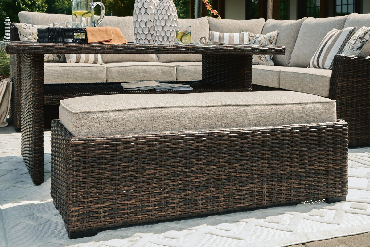 Marnie Outdoor Sofa Sectional/Bench with Cushion (Set of 3)