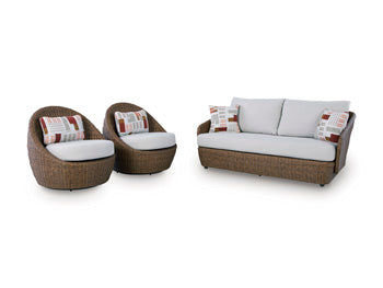 Millie Park Outdoor Loveseat/2 Swivel Chairs (Set of 3)