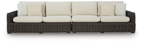 Kimora Outdoor Right and Left-arm Facing Loveseat with Cushion (Set of 2)