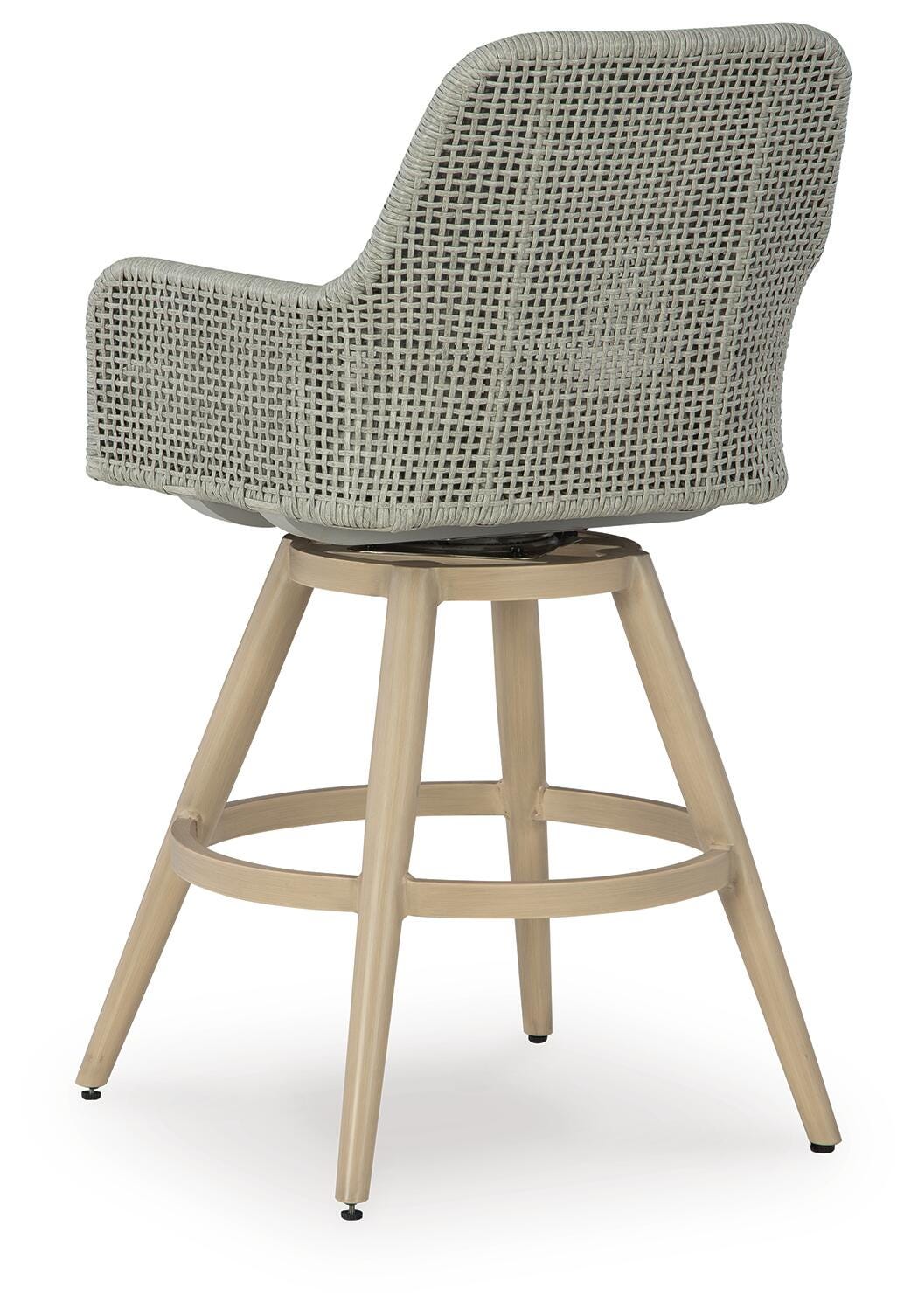 Hensley Outdoor Bar Height Barstool with Cushion (Set of 2)