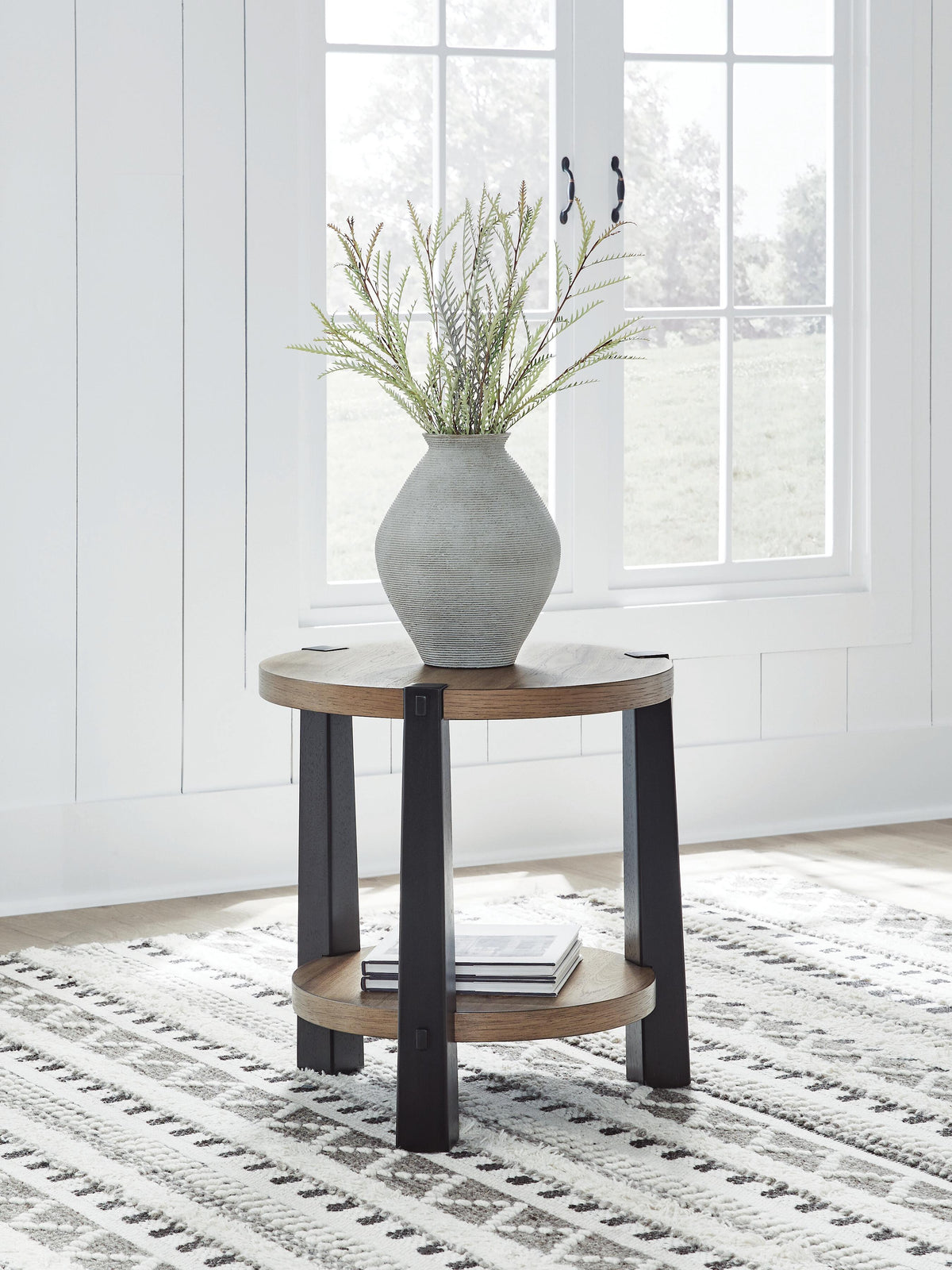Bramwell Park End Table in Light Brown/Black