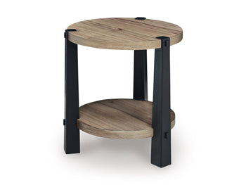 Bramwell Park End Table in Light Brown/Black