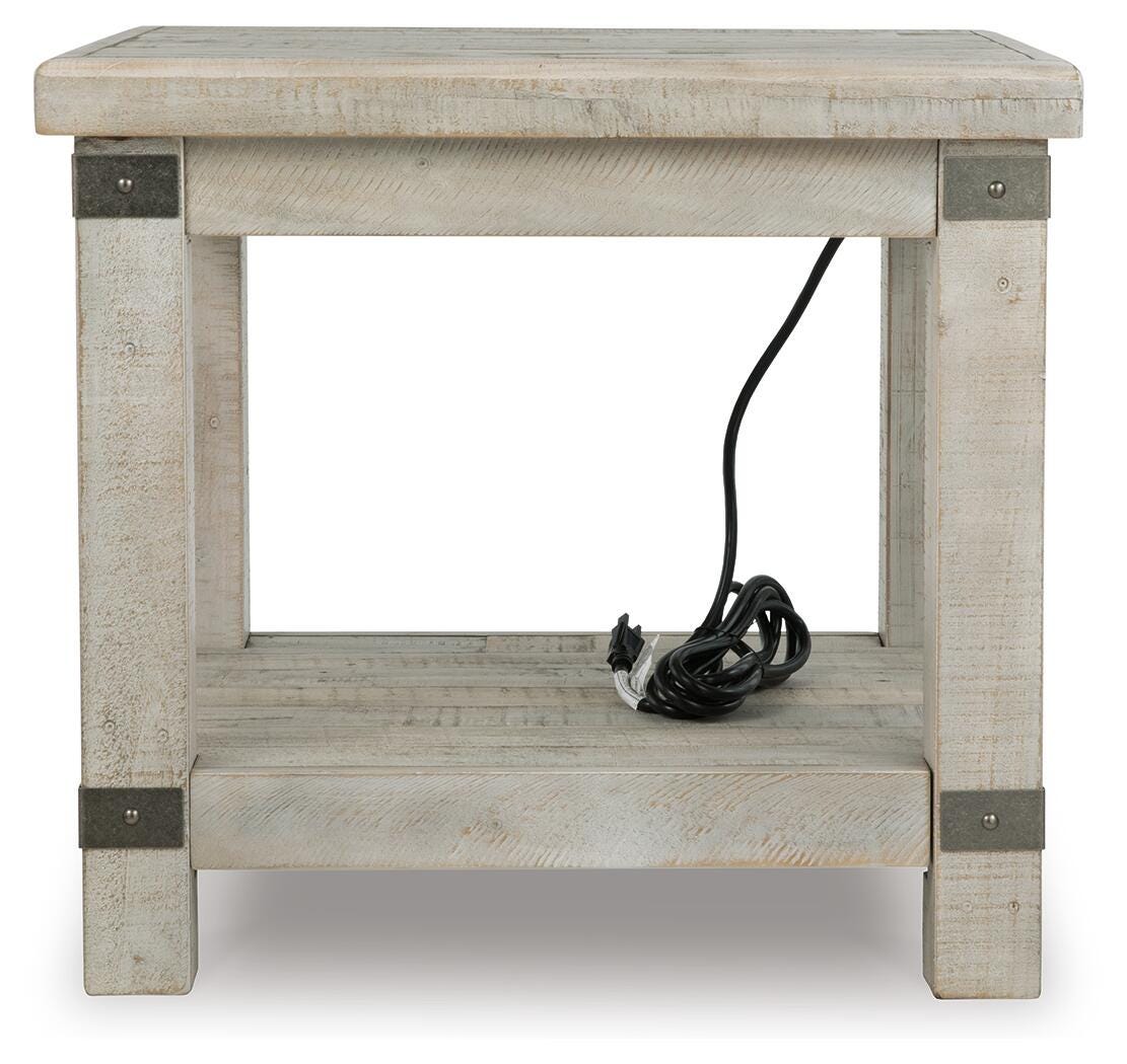 Wilton End Table in White Wash Gray