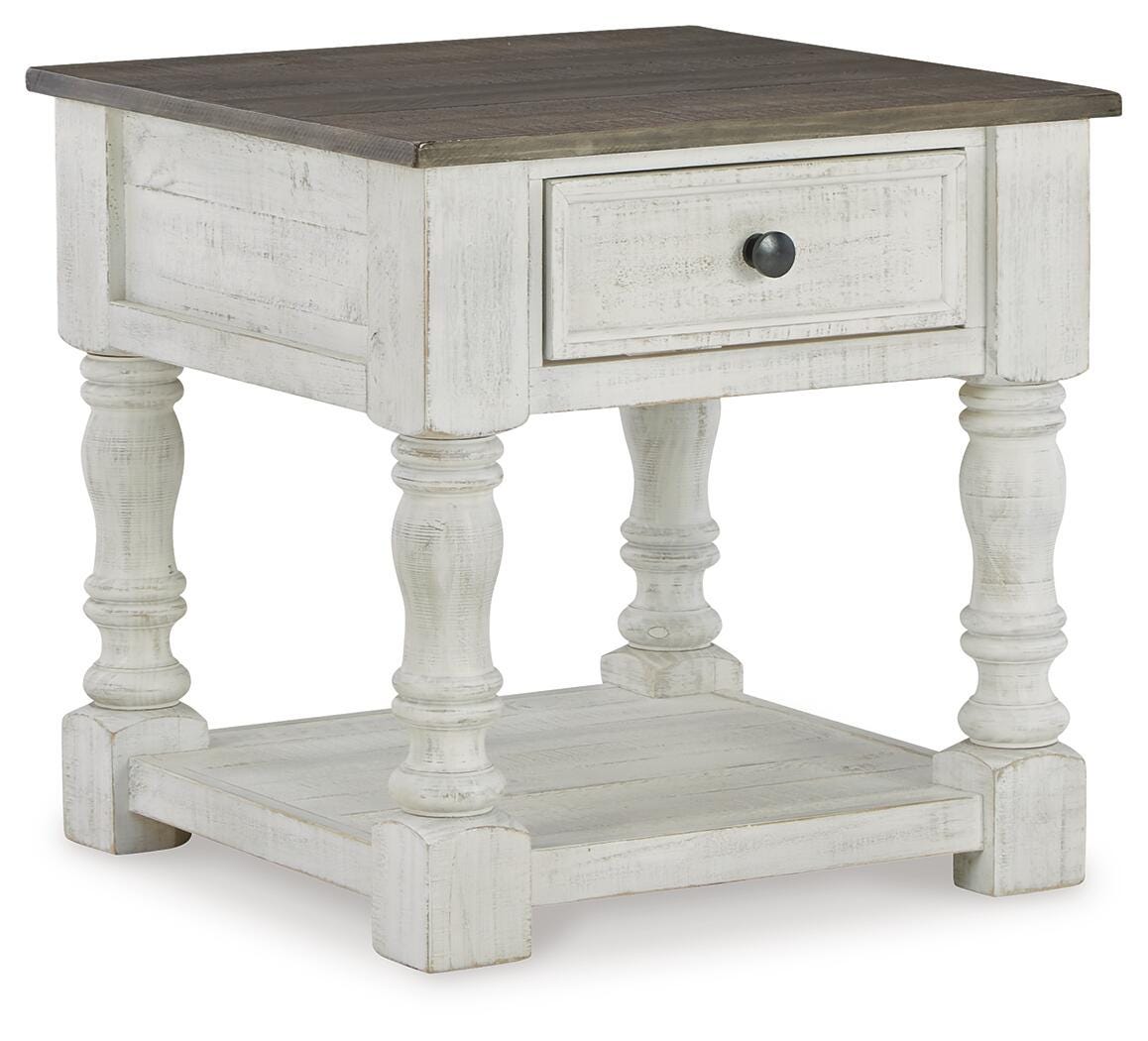 Millbrook End Table in White/Gray