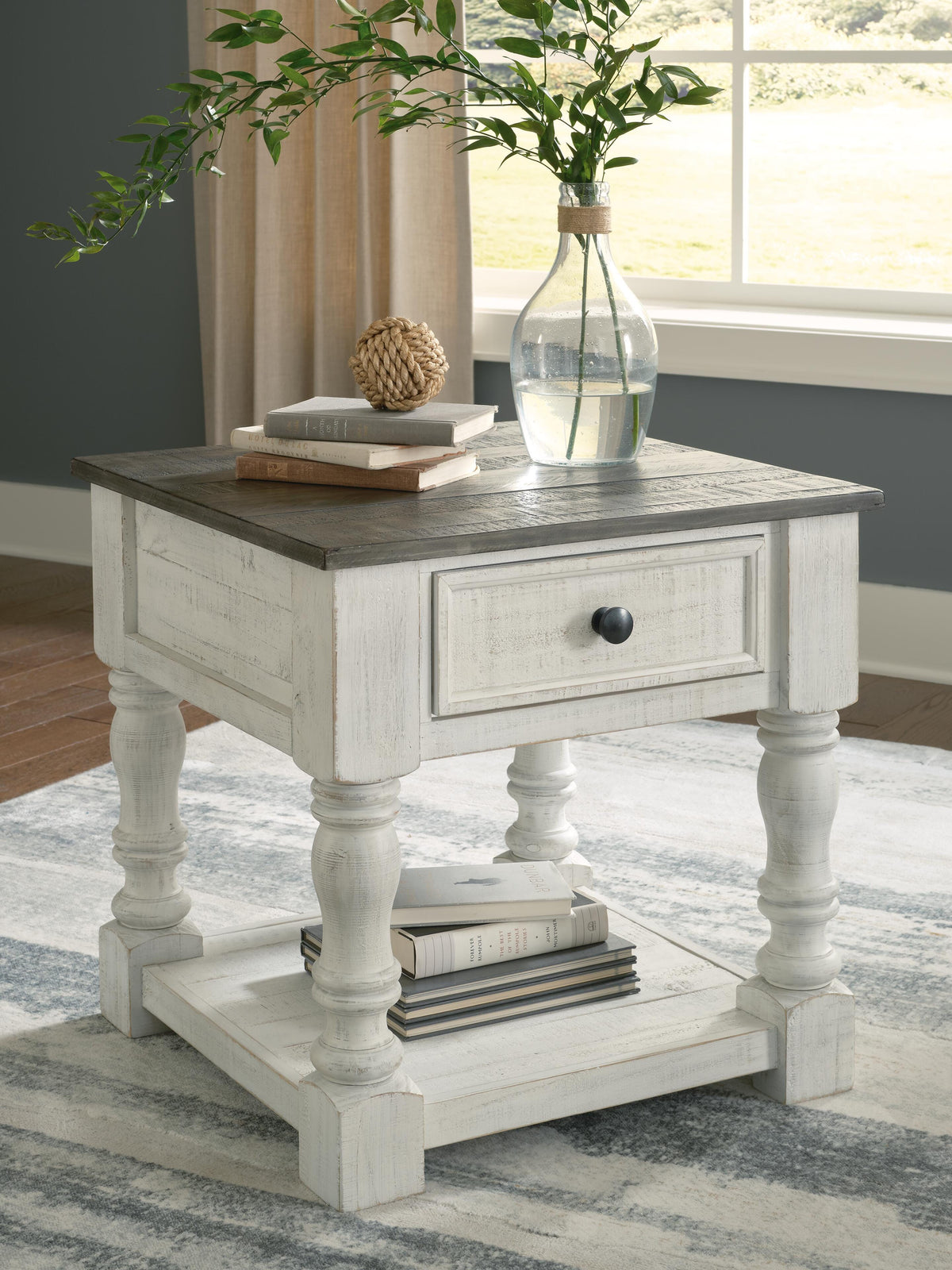Millbrook End Table in White/Gray