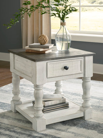 Millbrook End Table in White/Gray