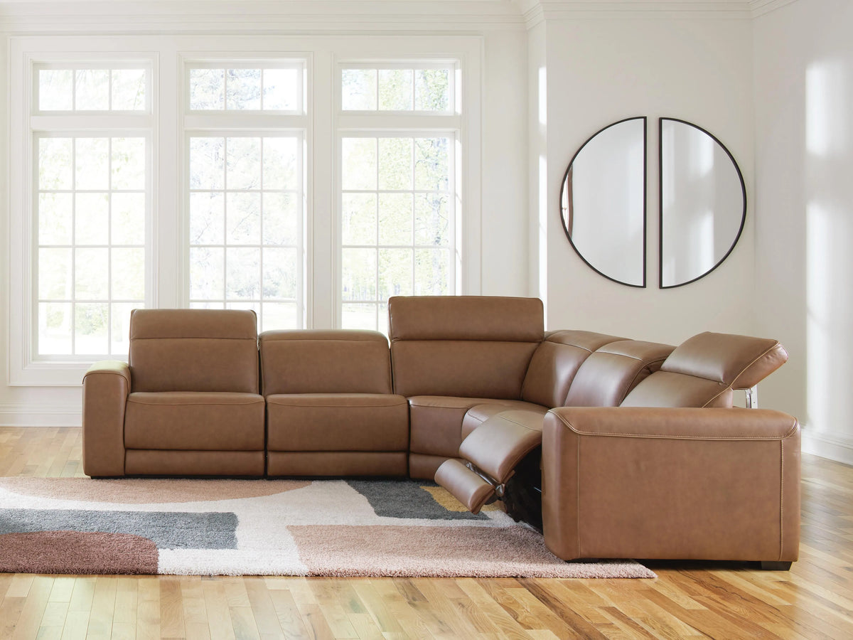 Culburra 5-Piece Power Reclining Sectional in Caramel