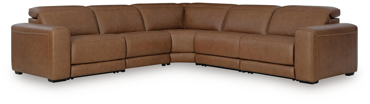 Culburra 5-Piece Power Reclining Sectional in Caramel