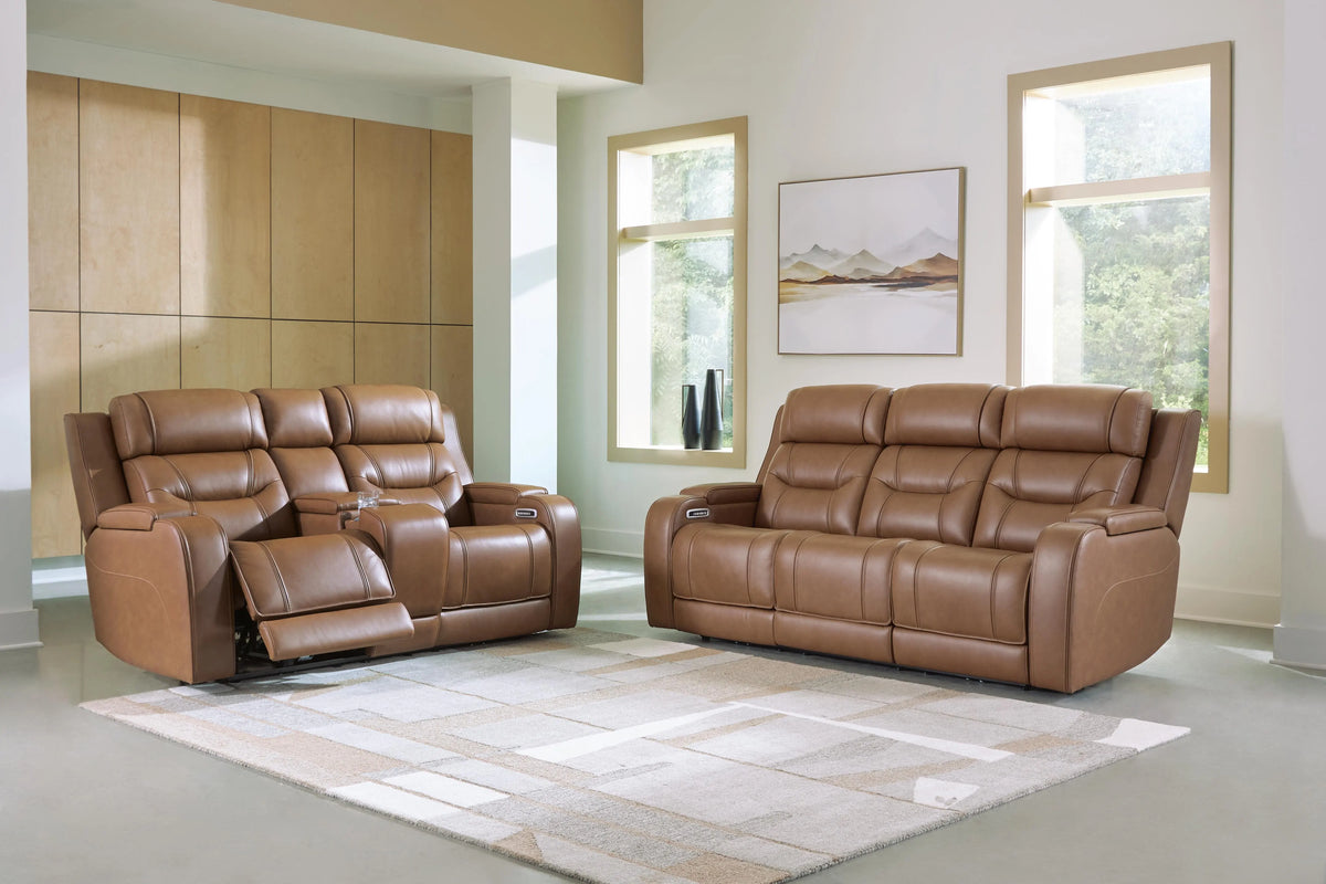 Winslow Bay Power Reclining Sofa and Loveseat with Audio