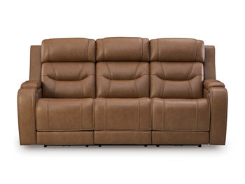 Winslow Bay Power Reclining Sofa with Audio Seating in Caramel