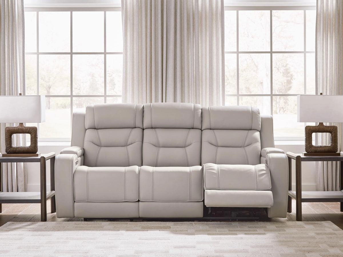 Winslow Bay Power Reclining Sofa with Audio Seating in Gray
