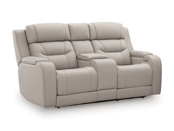 Winslow Bay Power Reclining Loveseat with Audio Seating in Gray