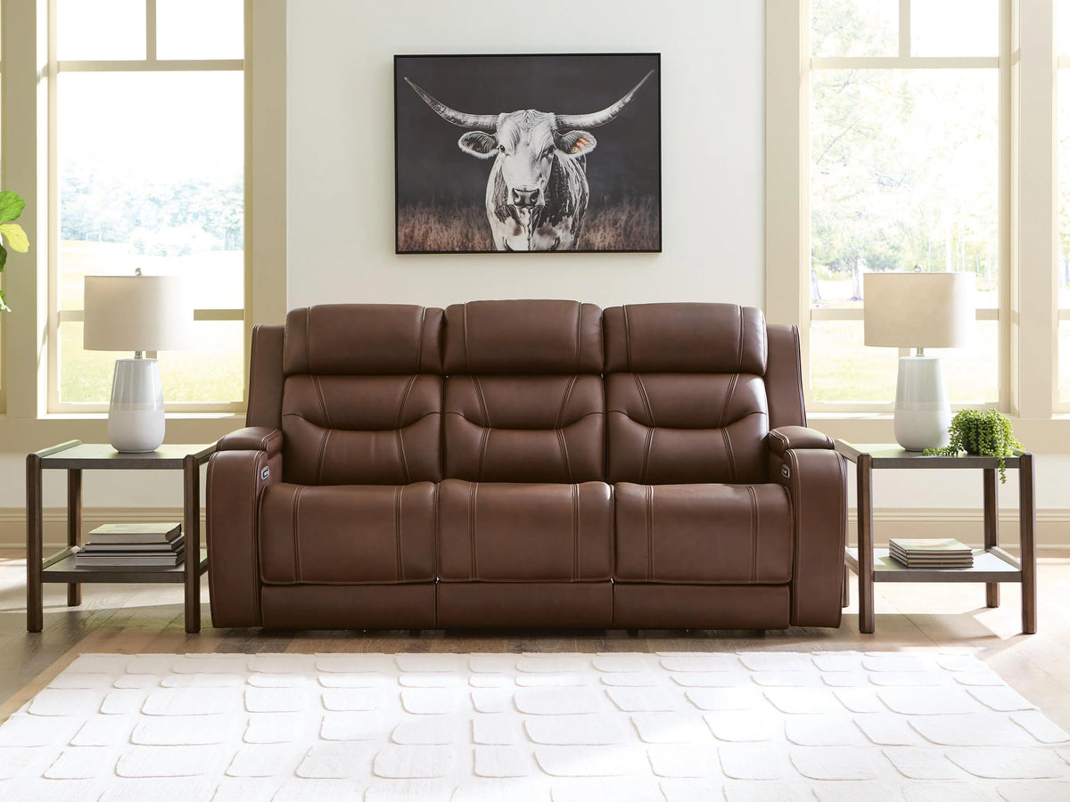 Winslow Bay Power Reclining Sofa with Audio Seating in Brown