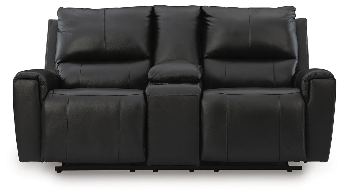 Renzo Bay Reclining Loveseat with Console