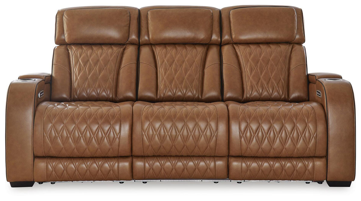 Anvilbrook Power Reclining Sofa in Caramel