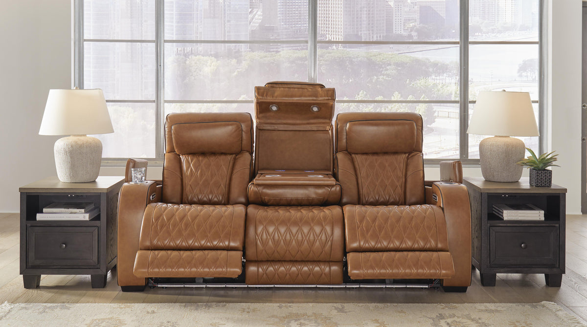Anvilbrook Power Reclining Sofa in Caramel
