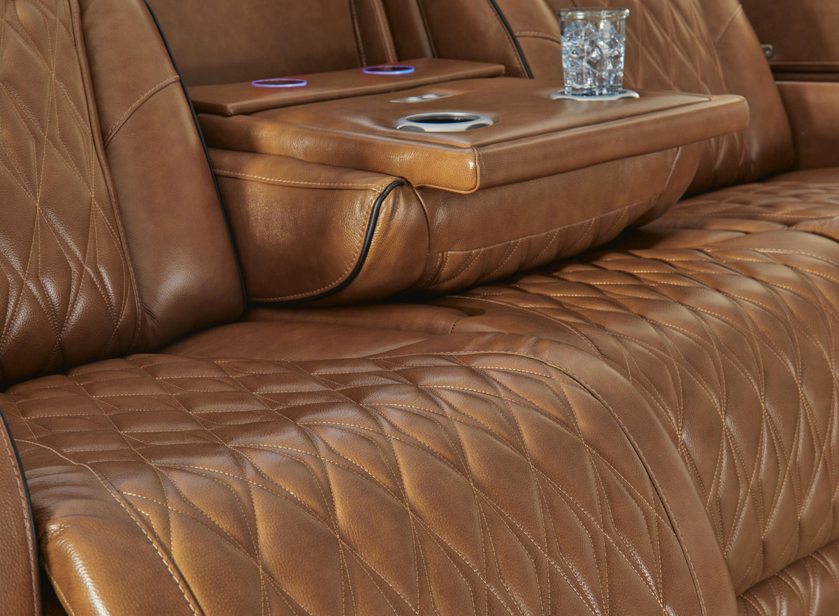 Anvilbrook Power Reclining Sofa in Caramel