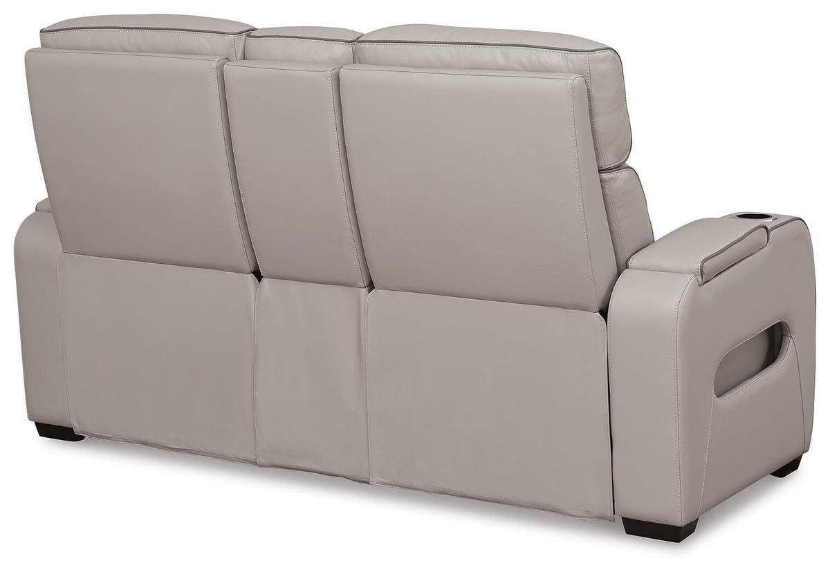 Anvilbrook Power Reclining Sofa with Loveseat and Recliner in Gray