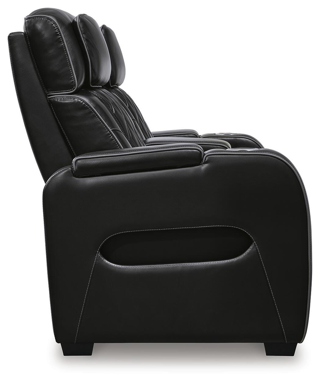 Anvilbrook Power Reclining Loveseat with Console in Black