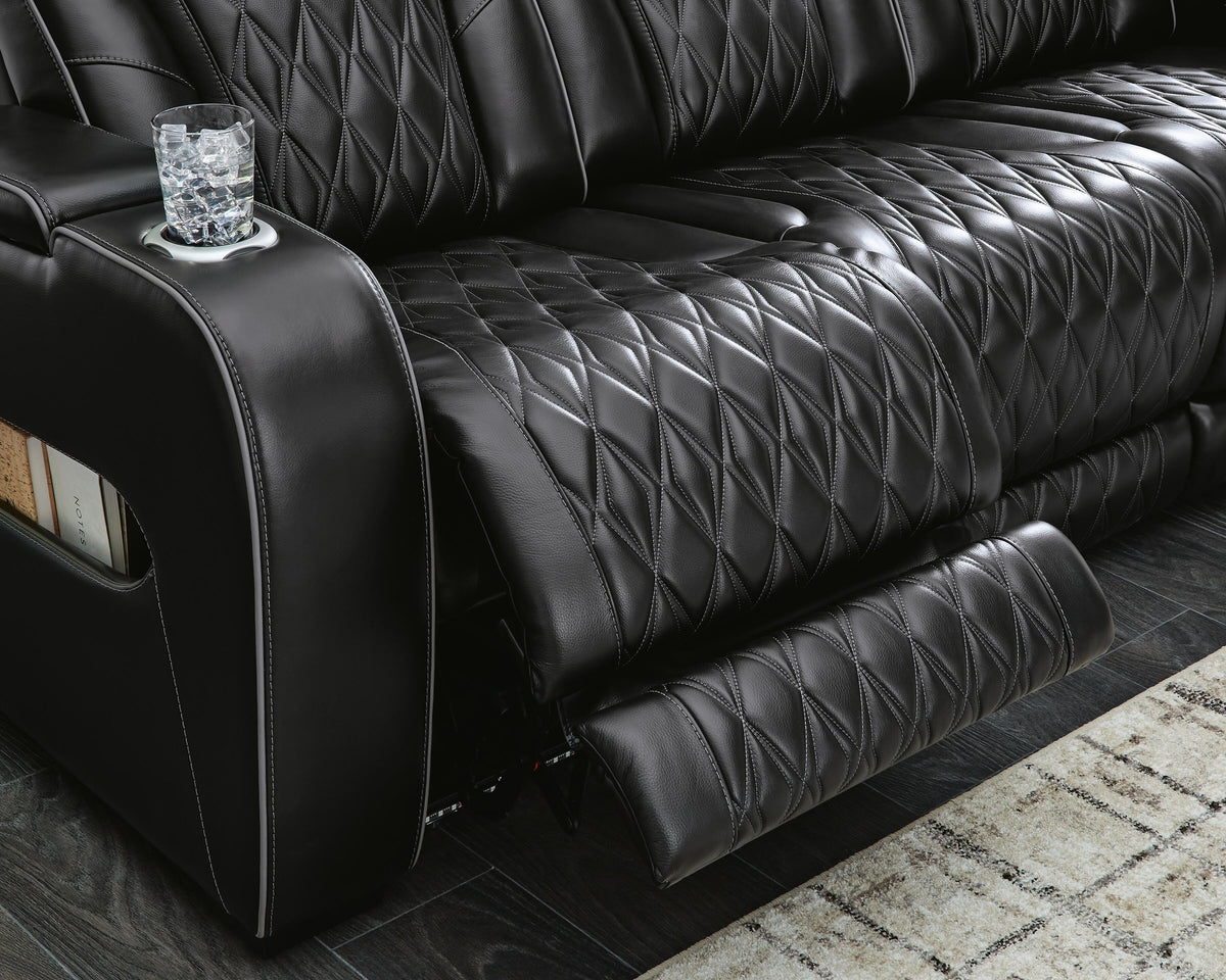 Anvilbrook Power Reclining Loveseat with Console in Black