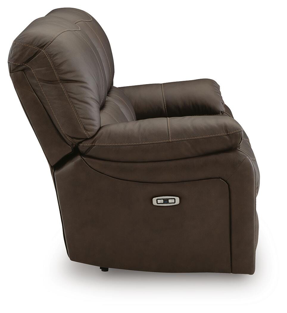 Sheffield Power Reclining Loveseat in Dark Brown