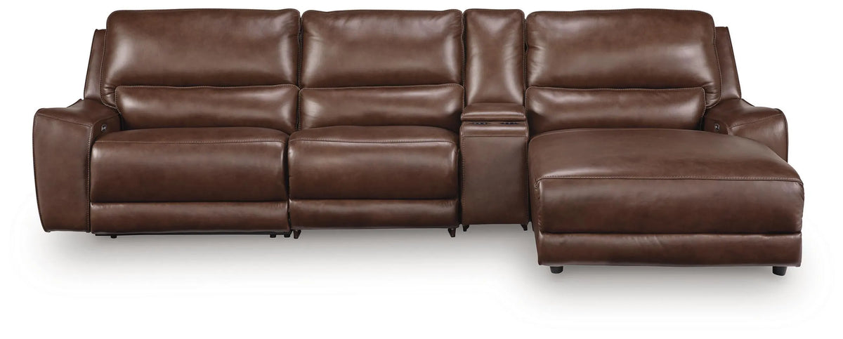 Pennington 4-Piece Reclining Sectional with Chaise and Storage Console II