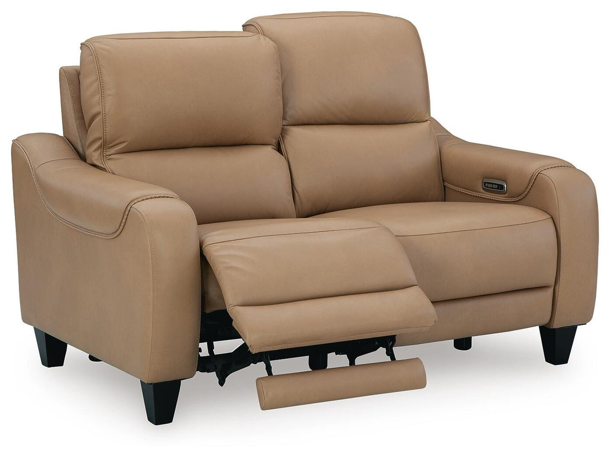 Kingsley Vale Power Reclining Loveseat in Toffee