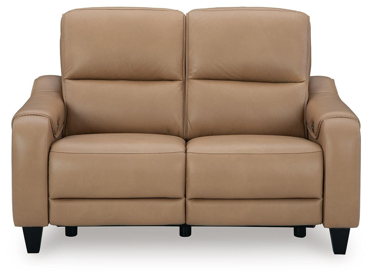 Kingsley Vale Power Reclining Loveseat in Toffee