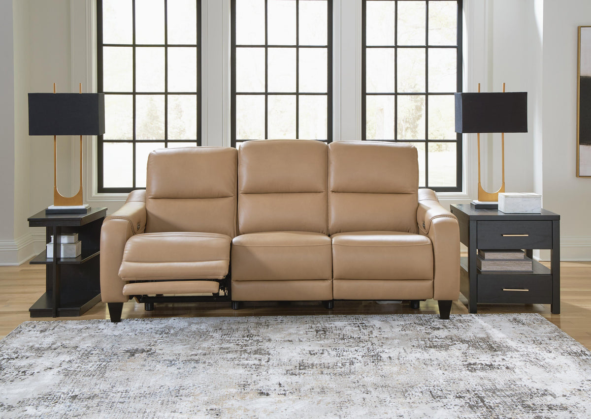 Kingsley Vale Power Reclining Sofa in Toffee