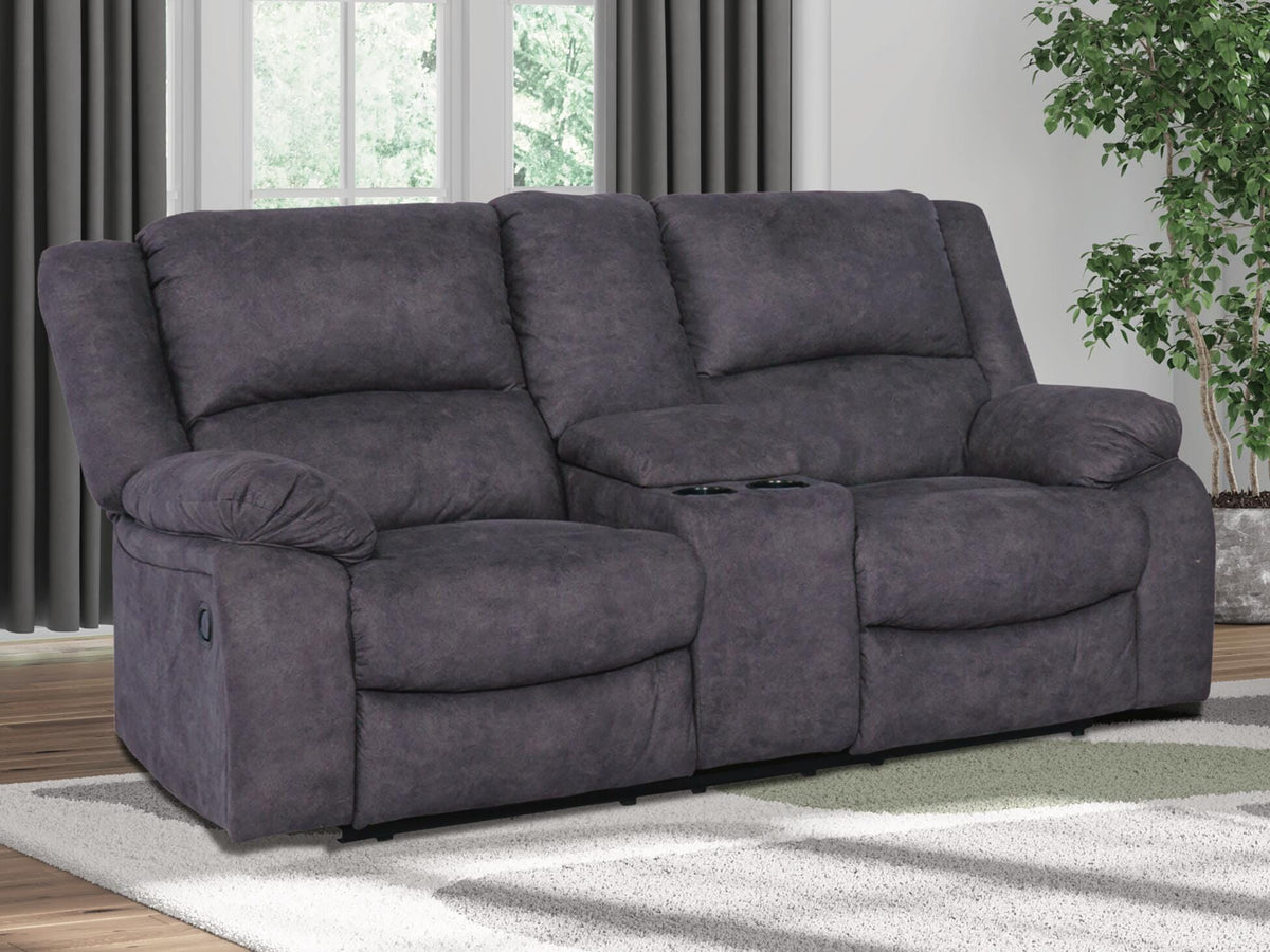 Amarante Reclining Loveseat with Console in Slate