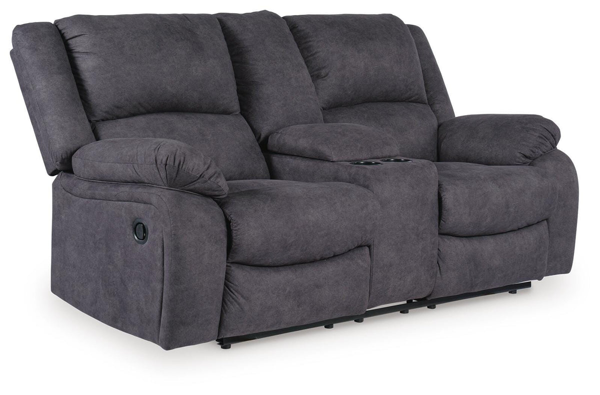 Amarante Reclining Loveseat with Console in Slate
