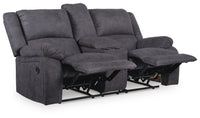 Amarante Reclining Loveseat with Console in Slate