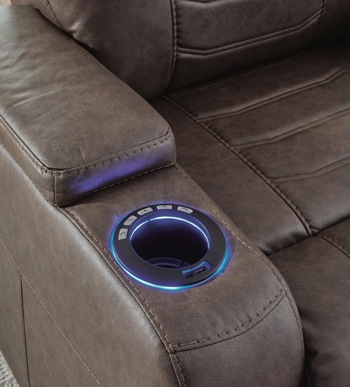 Halcourt Power Recliner in Umber