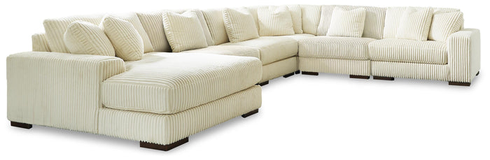 Bawley 6-Piece Sectional with Chaise in Ivory Fabric