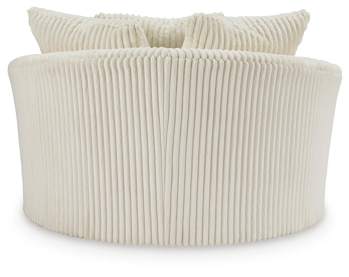 Bawley Oversized Swivel Accent Chair in Ivory