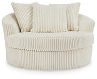 Bawley Oversized Swivel Accent Chair in Ivory