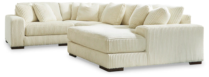 Bawley 4-Piece Sectional with Chaise in Ivory Fabric
