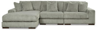 Bawley 3-Piece Sectional with Chaise in Fog