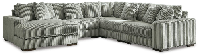 Bawley 5-Piece Sectional with Chaise in Fog