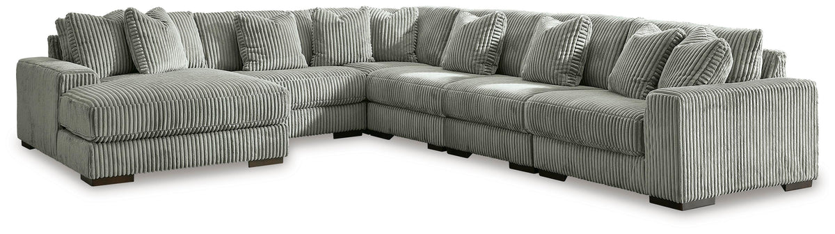 Bawley 6-Piece Sectional with Chaise in Fog Fabric