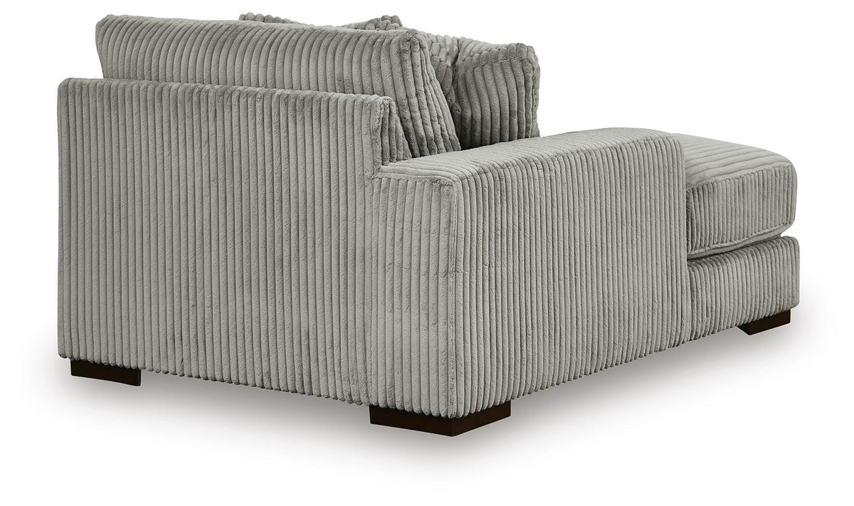 Bawley 3-Piece Sectional with Double Chaise in Fog