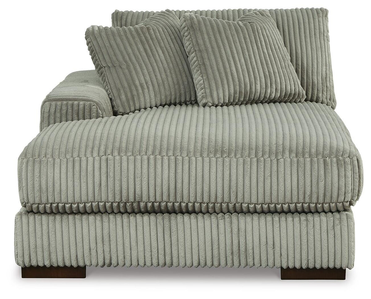 Bawley 3-Piece Sectional with Double Chaise in Fog