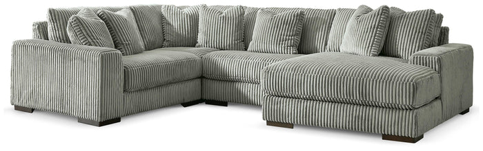 Bawley 4-Piece Sectional with Chaise in Fog