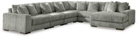 Bawley 6-Piece Sectional with Chaise in Fog Velvet