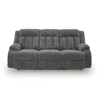 Thornbury Vale Power Reclining Sofa with Drop Down Table in Steel