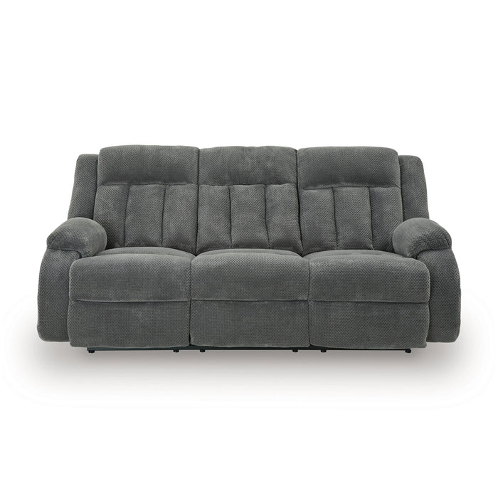 Thornbury Vale Power Reclining Sofa with Drop Down Table in Steel